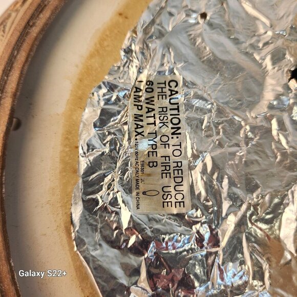 Vintage Ceiling Light Fixture Frosted Glass & Brass Dome With Floral Design 13 i - Picture 14 of 14